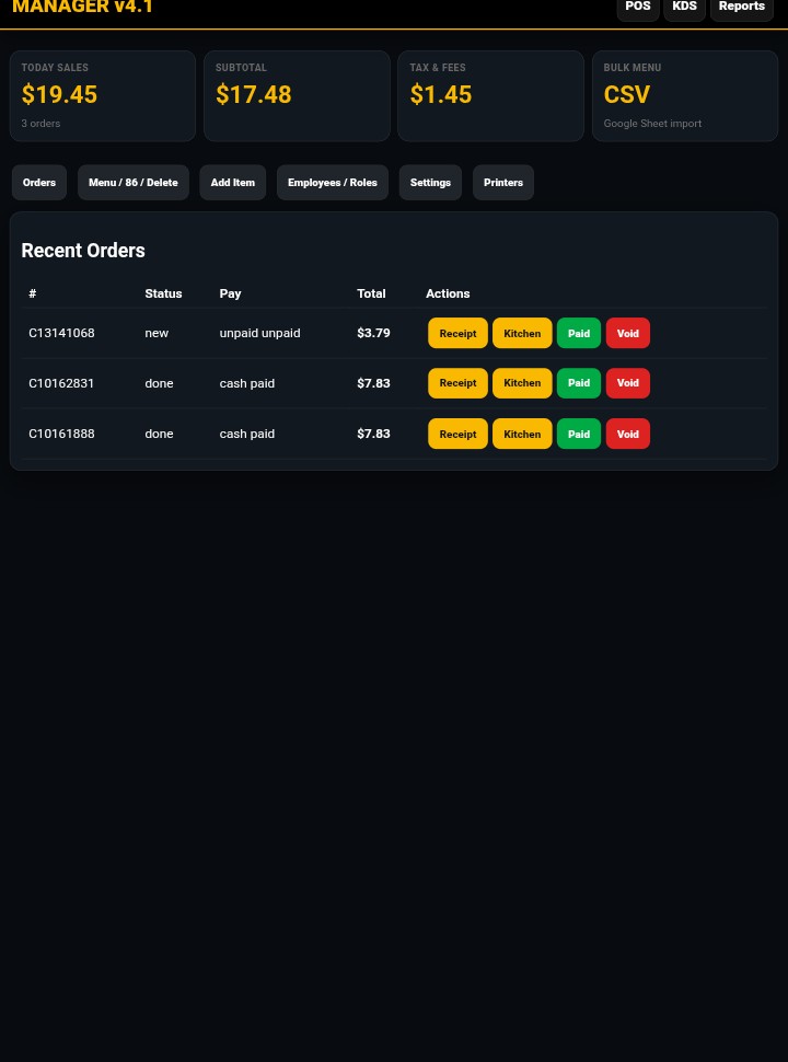Manager Dashboard